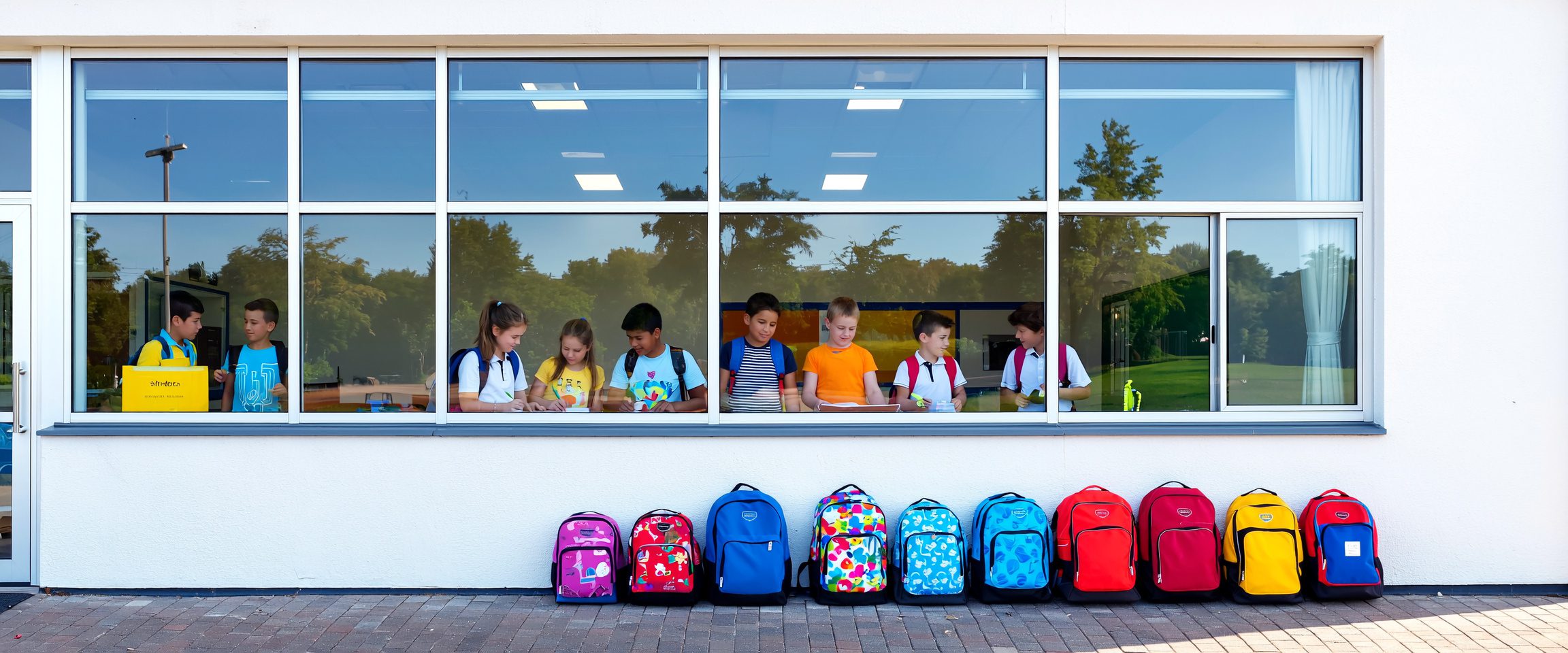 Children seated on classroom floor at a childcare or school, highlighting Cleanzone commercial cleaning services