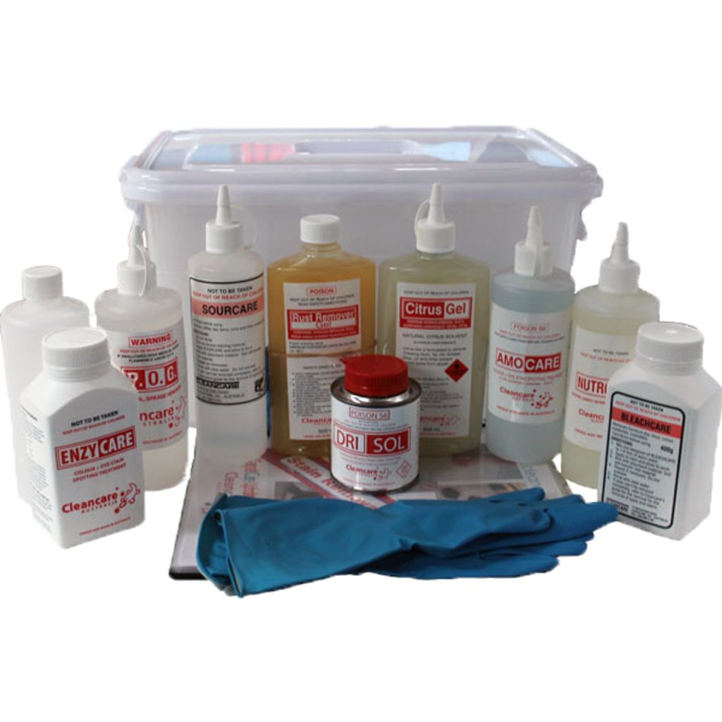Professional spot and stain removal kit used for commercial carpet cleaning in Canberra